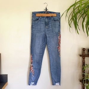 Abercrombie Floral Embroidered Jeans
